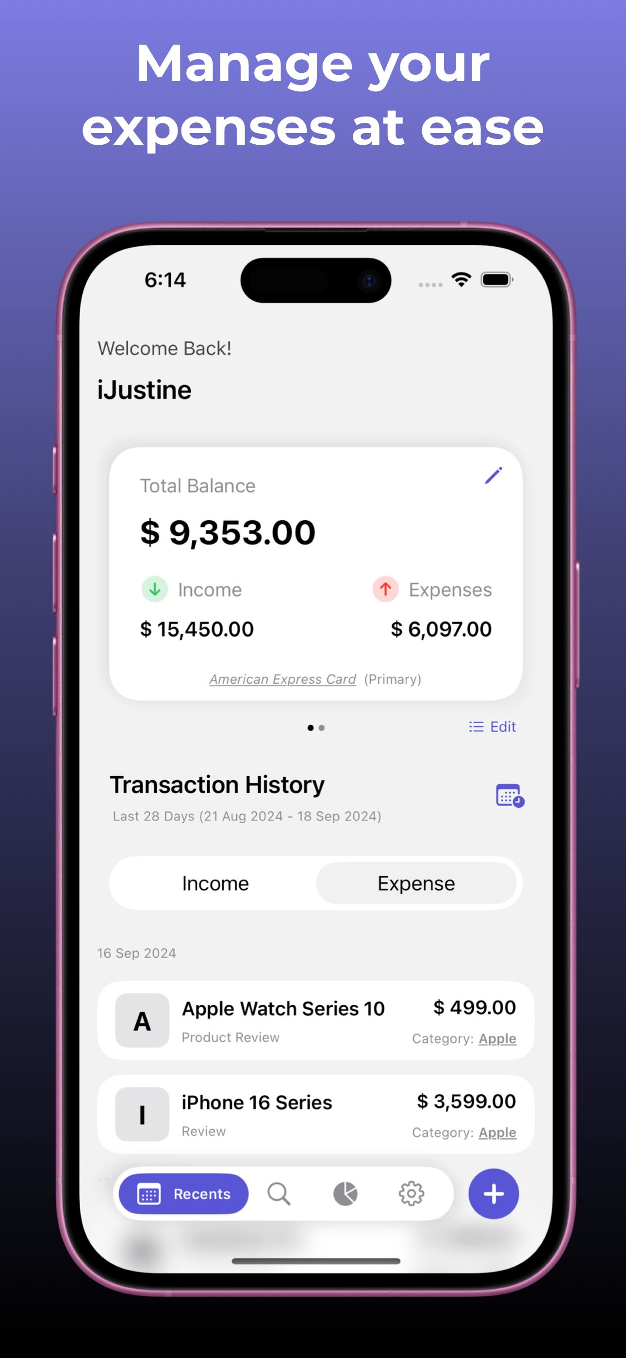 Expenzio - Expense Tracker screenshot 1