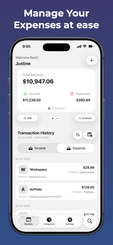 Expenzio screenshot 1